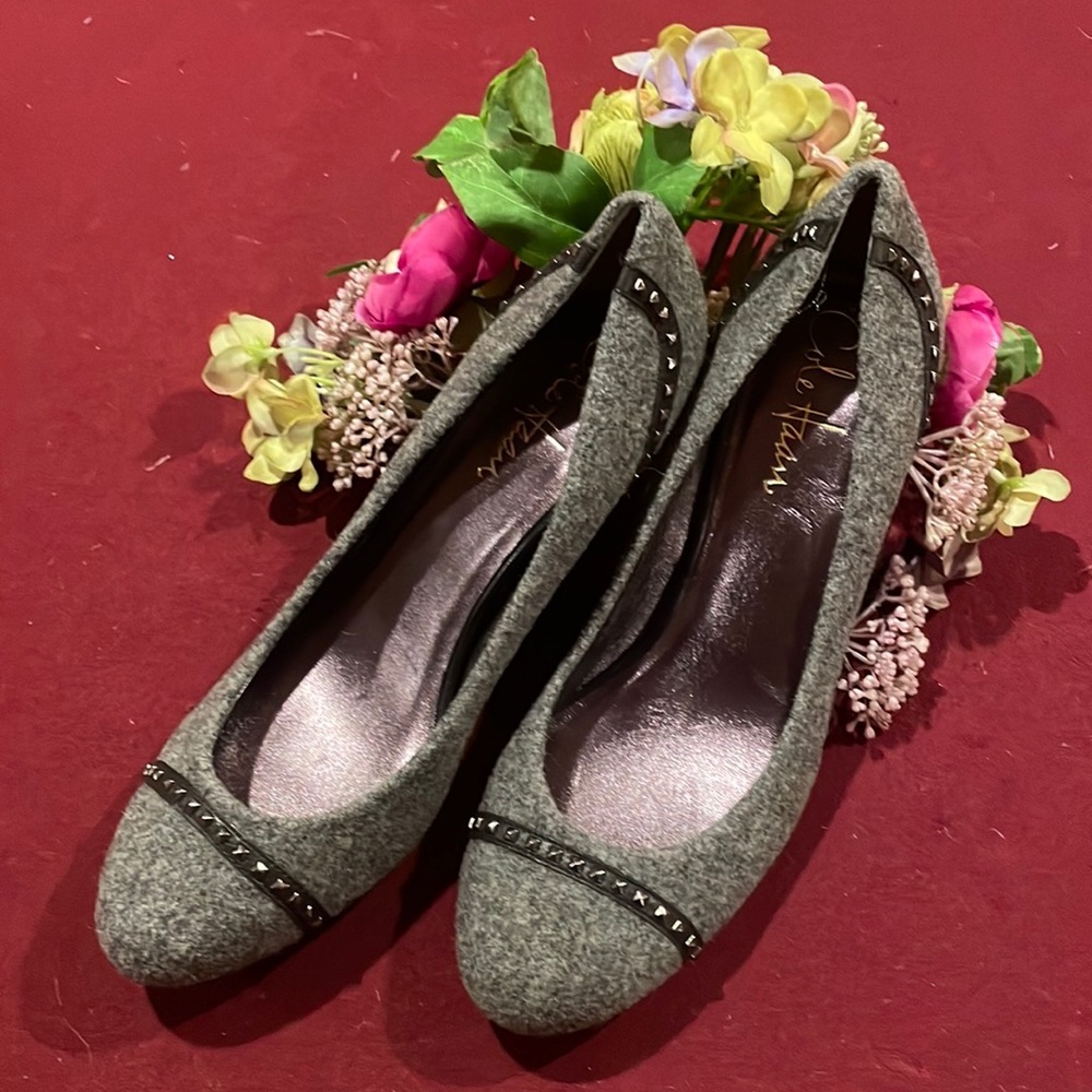 Gray Wool Fabric Cole Haan Nike Air Women’s Shoes 2 1/2” Heel 6B NWOB